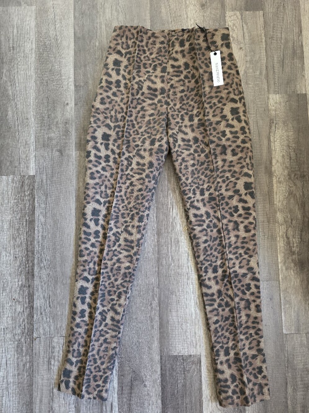 Nwt OLIVACEOUS Leopard Print Ponte Leggings Cigarette Pants Y2K Buffy Boho